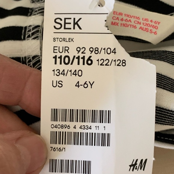 NWT H&M Ponte Knit Striped Sleeveless Dress Navy & White Summer Casual Size 4/6Y - Picture 3 of 16